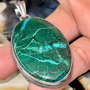 Azurite Malachite Crystal Pendant 2 1/2”